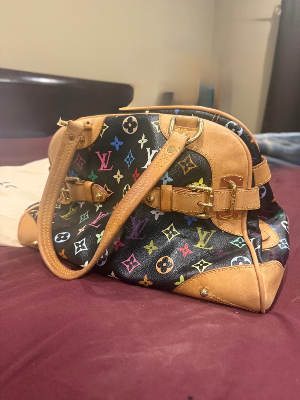 Louis Vuitton Multicolore Monogram x Murakami Greta Shoulder Bag Vintage